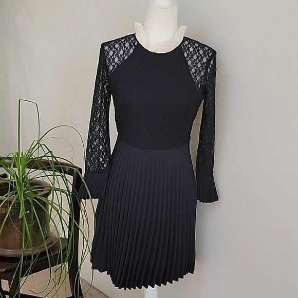 Sandro black lace fit and flare dress - Picture 2 of 14